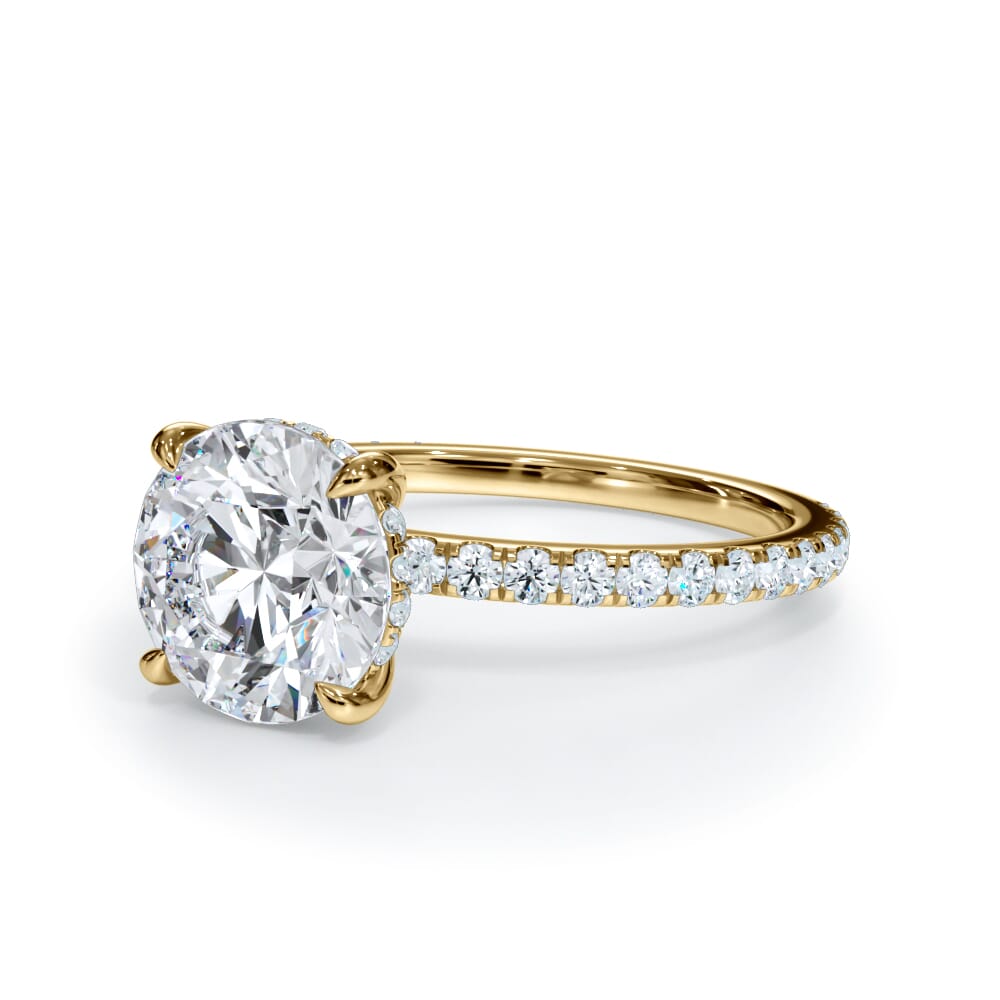 Annelise Pavé Hidden Halo Lab Engagement Ring Setting