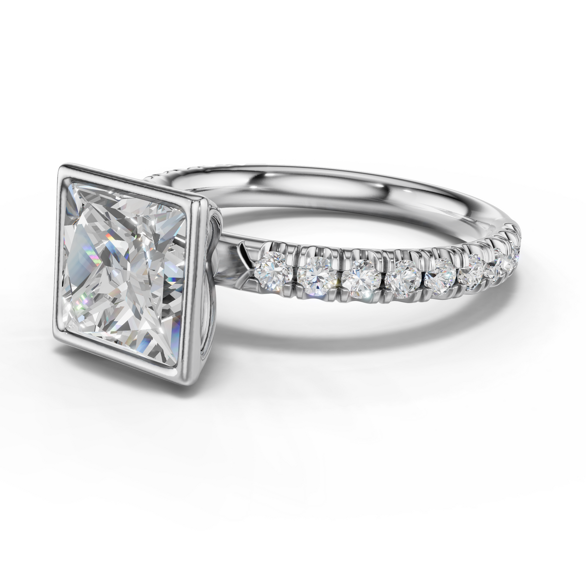 Marielle Lab Pavé Bezel Engagement Ring Setting (0.45 ct. tw.)