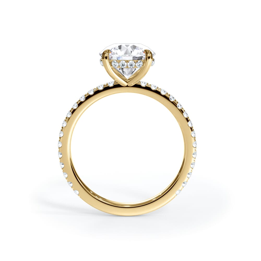 Annelise Pavé Hidden Halo Lab Engagement Ring Setting