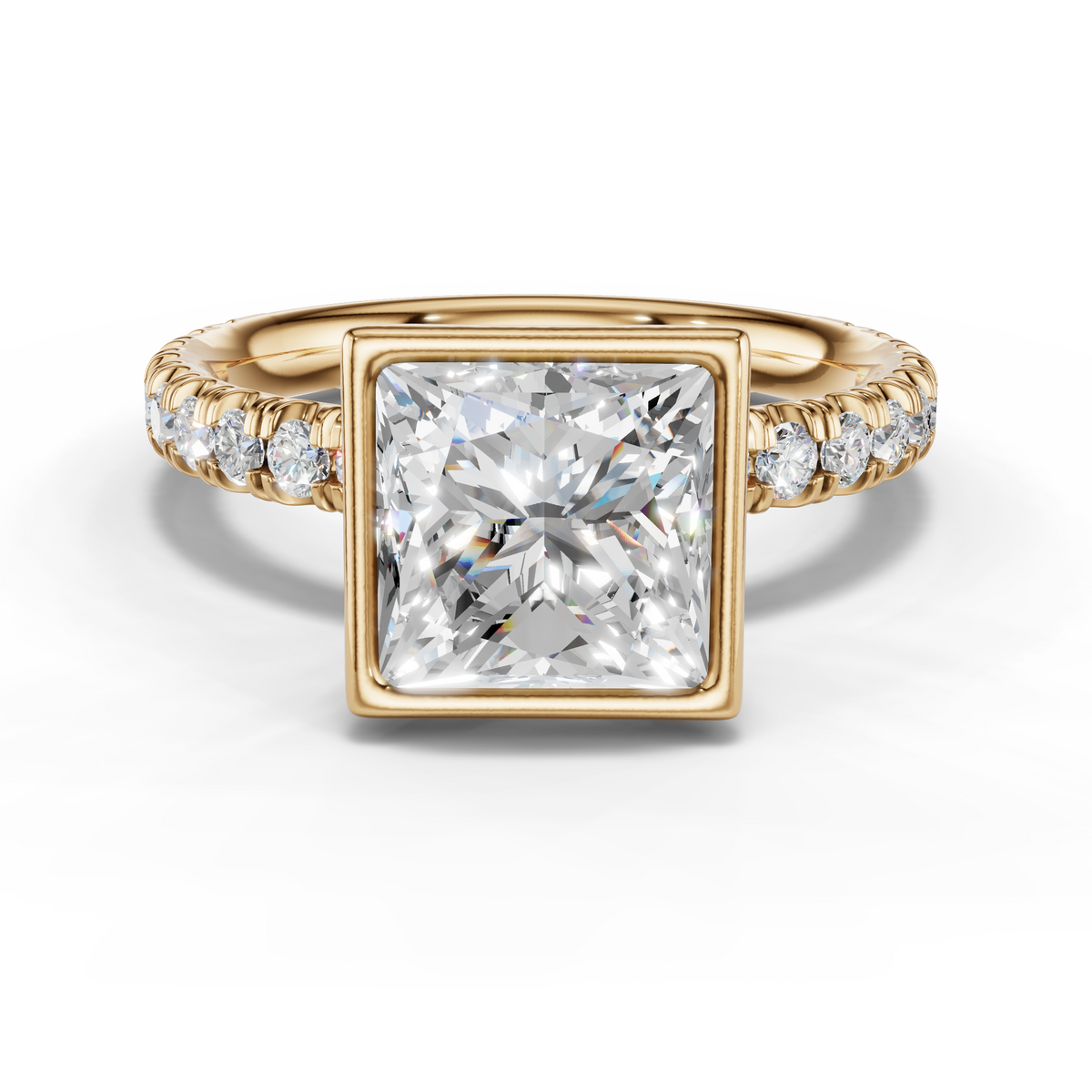Marielle Lab Pavé Bezel Engagement Ring Setting (0.45 ct. tw.)