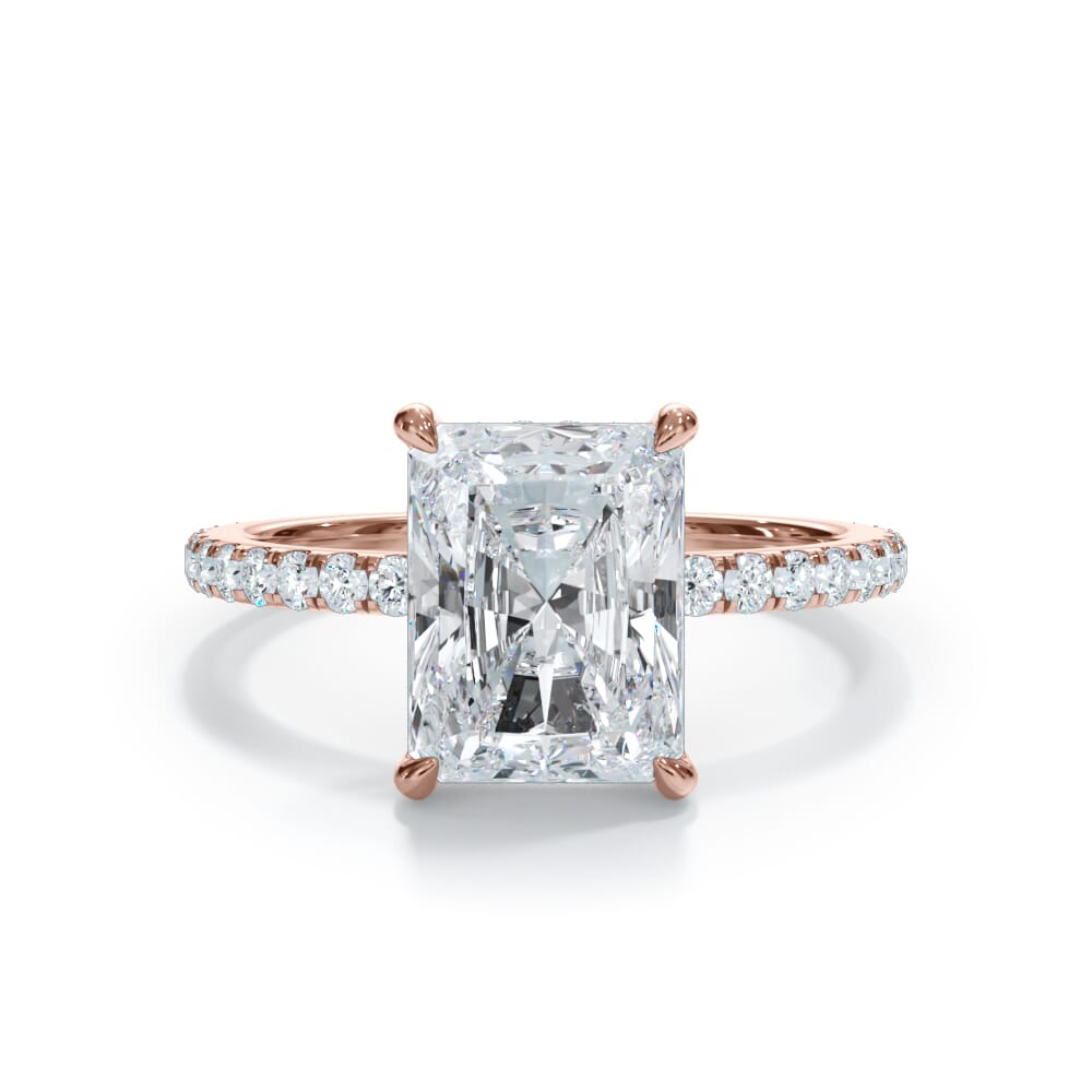 Annelise Pavé Hidden Halo Lab Engagement Ring Setting