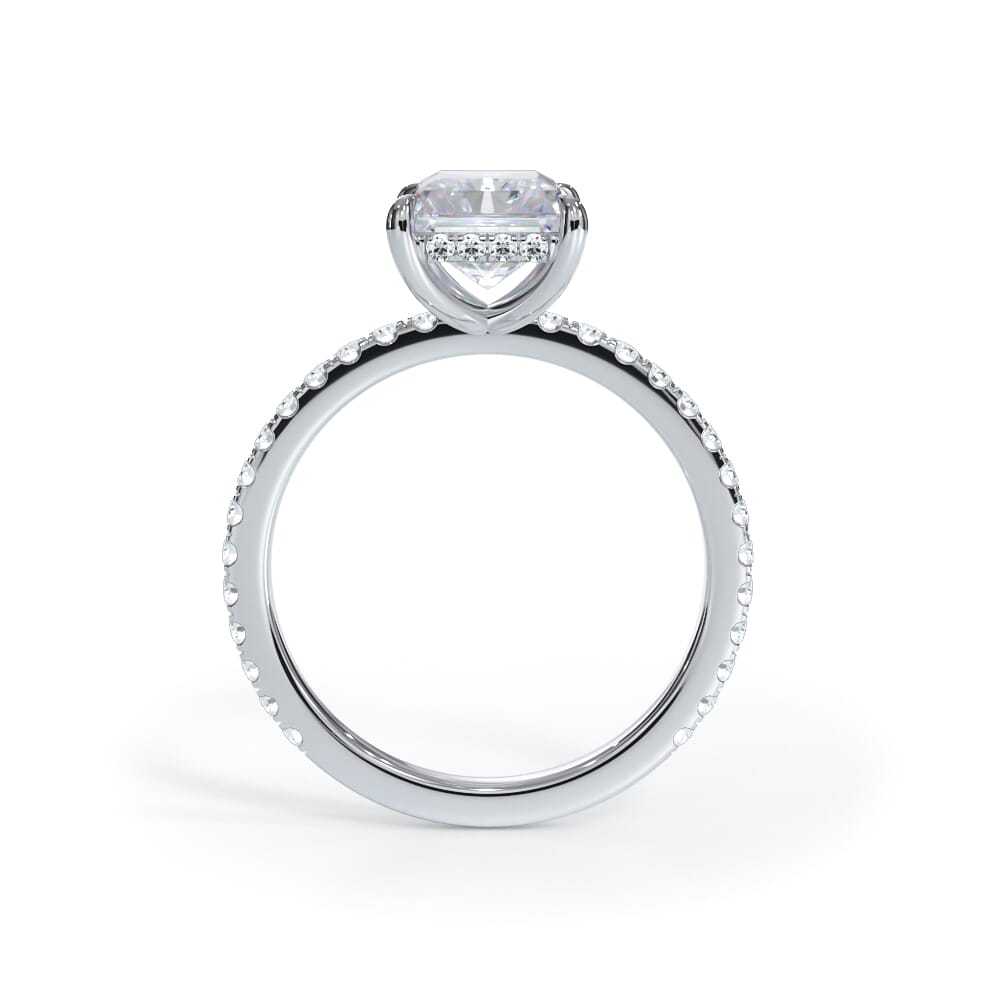 Annelise Pavé Hidden Halo Lab Engagement Ring Setting