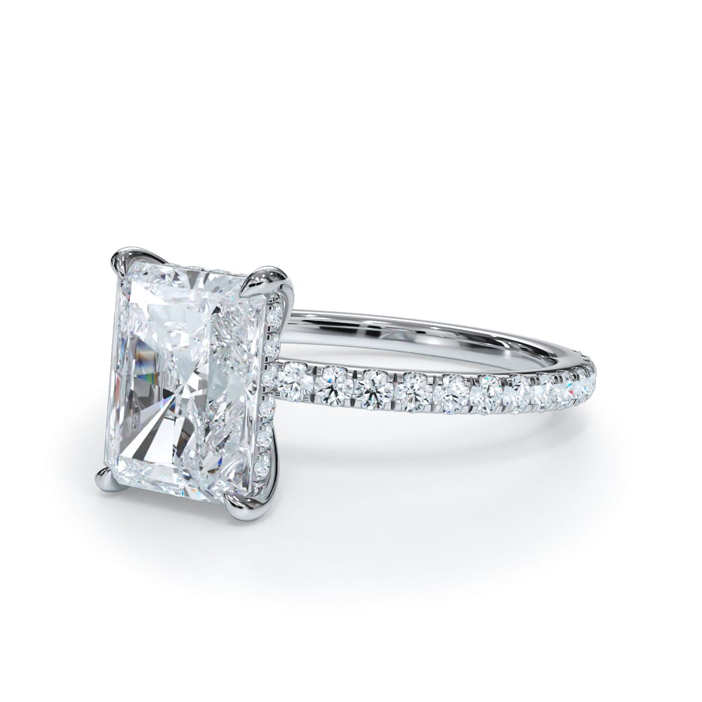 Annelise Pavé Hidden Halo Lab Engagement Ring Setting