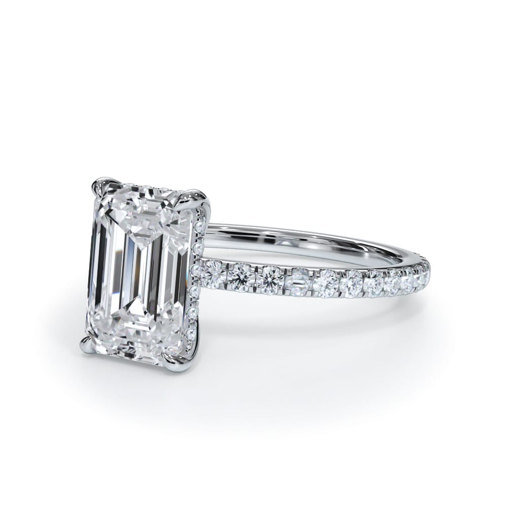 Annelise Pavé Hidden Halo Lab Engagement Ring Setting