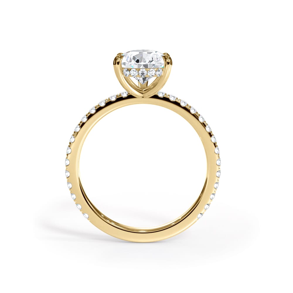 Annelise Pavé Hidden Halo Lab Engagement Ring Setting