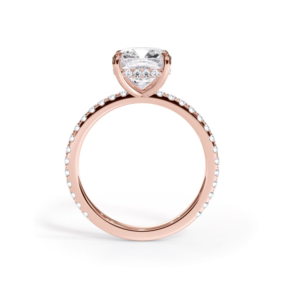 Annelise Pavé Hidden Halo Lab Engagement Ring Setting