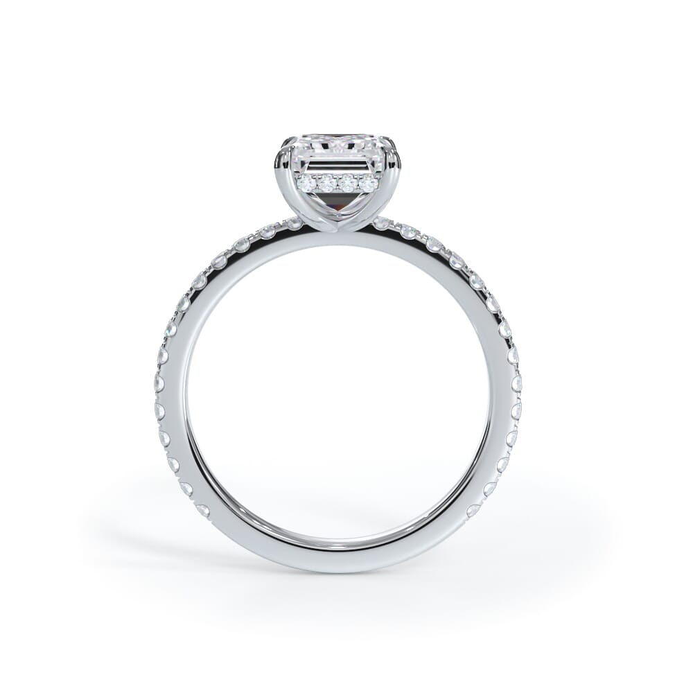 Annelise Pavé Hidden Halo Lab Engagement Ring Setting