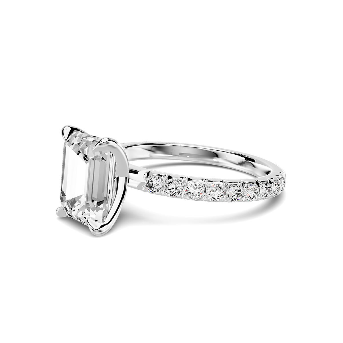Isabelle French Pavé Lab Engagement Ring Setting (1/2 ct. tw.)