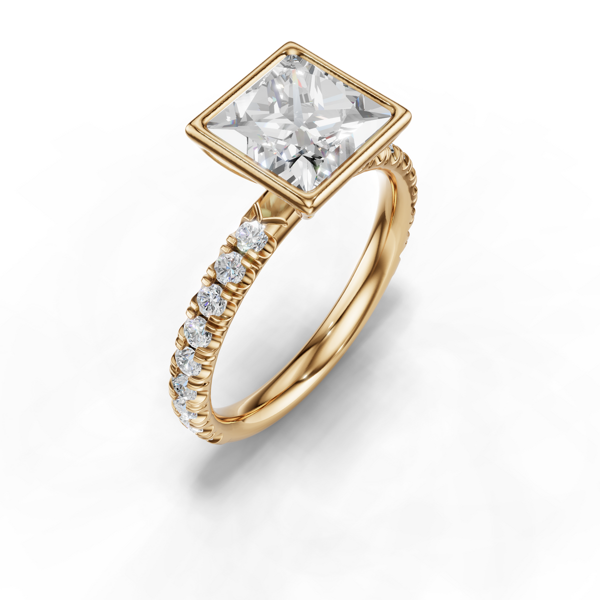 Marielle Lab Pavé Bezel Engagement Ring Setting (0.45 ct. tw.)