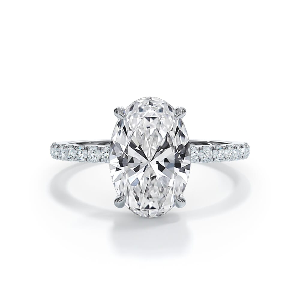 Annelise Pavé Hidden Halo Lab Engagement Ring Setting