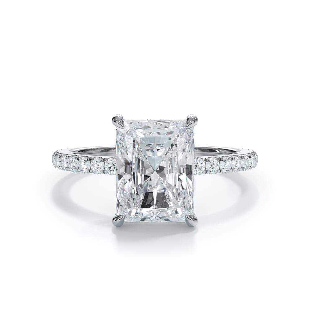 Annelise Pavé Hidden Halo Lab Engagement Ring Setting