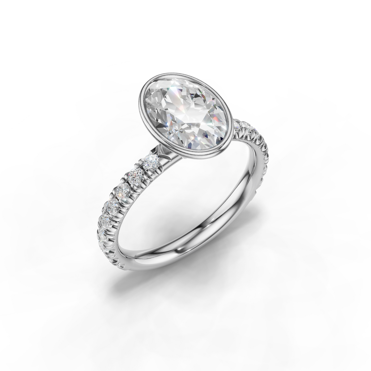 Marielle Lab Pavé Bezel Engagement Ring Setting (0.45 ct. tw.)