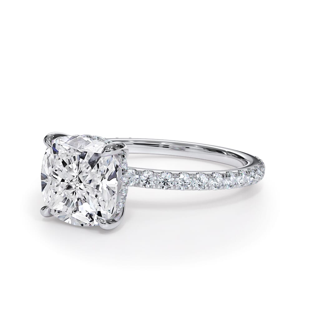 Annelise Pavé Hidden Halo Lab Engagement Ring Setting