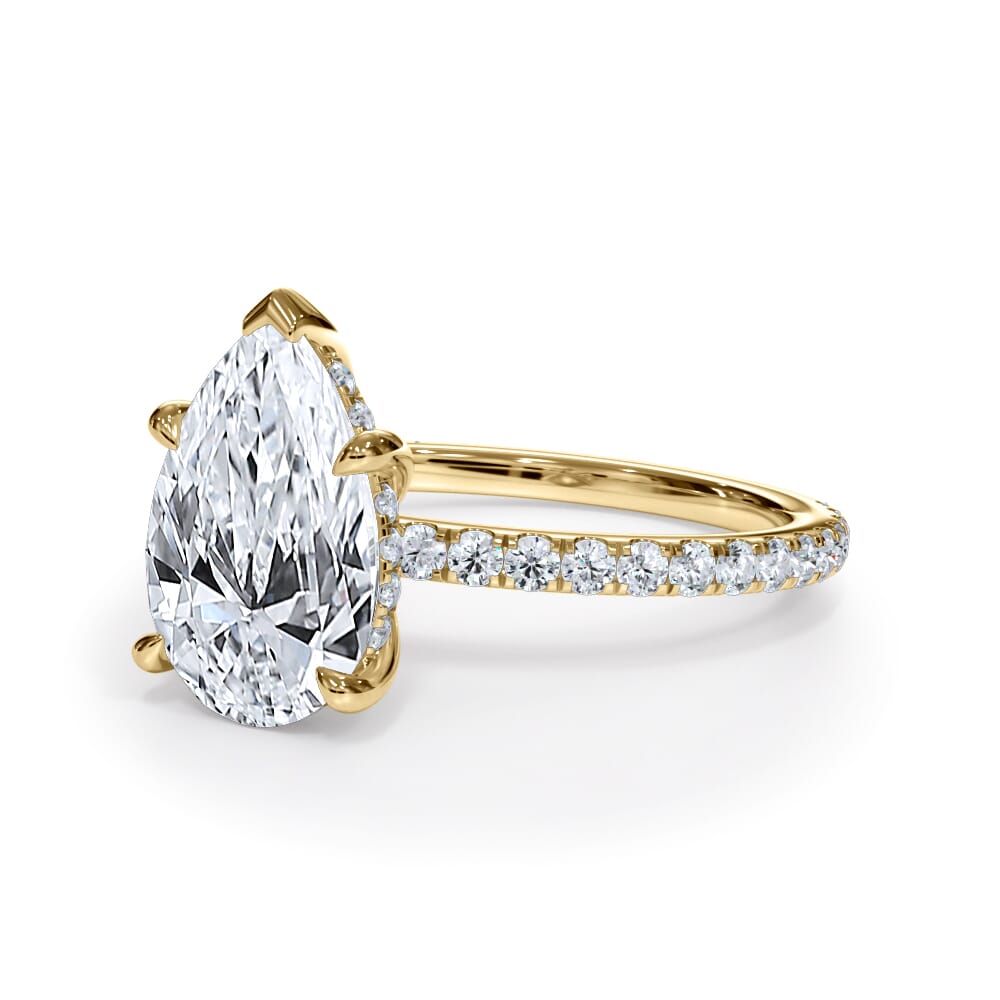 Annelise Pavé Hidden Halo Lab Engagement Ring Setting