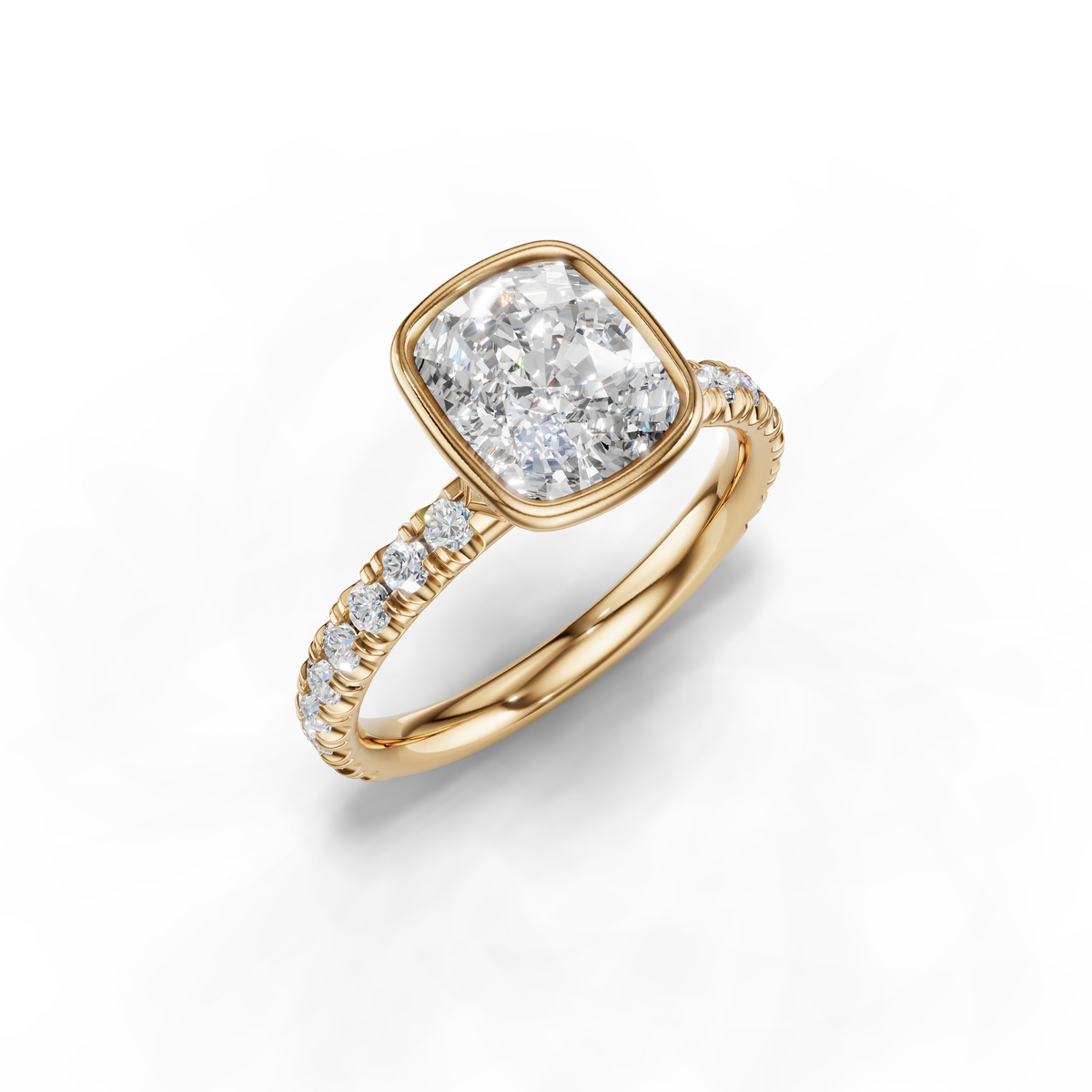 Marielle Lab Pavé Bezel Engagement Ring Setting (0.45 ct. tw.)