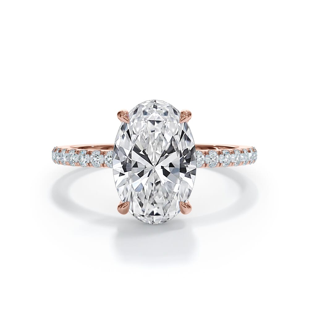 Annelise Pavé Hidden Halo Lab Engagement Ring Setting