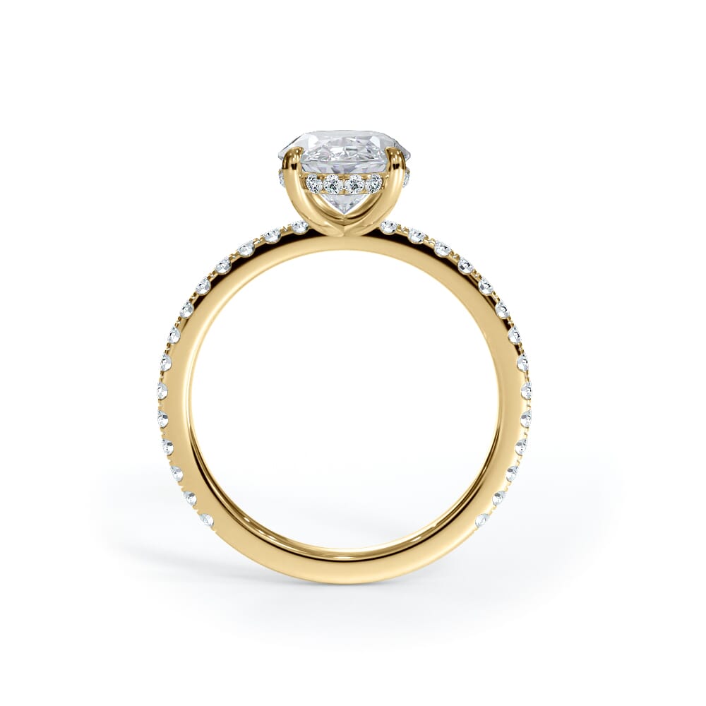 Annelise Pavé Hidden Halo Lab Engagement Ring Setting