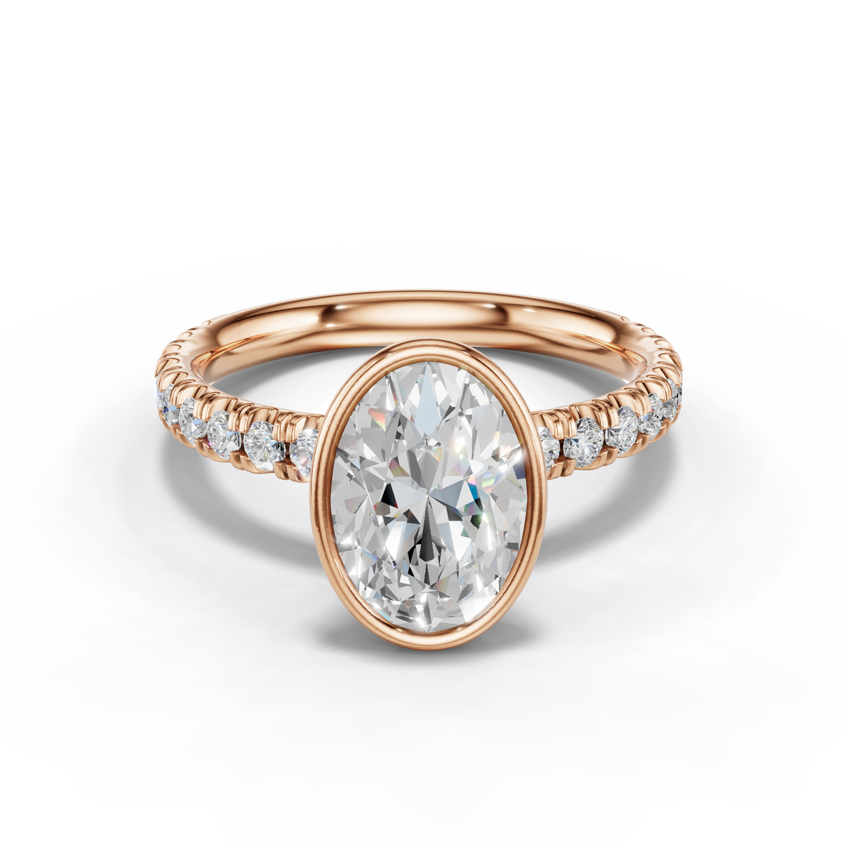 Marielle Lab Pavé Bezel Engagement Ring Setting (0.45 ct. tw.)