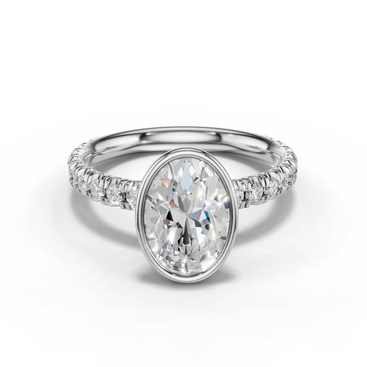 Marielle Lab Pavé Bezel Engagement Ring Setting (0.45 ct. tw.)