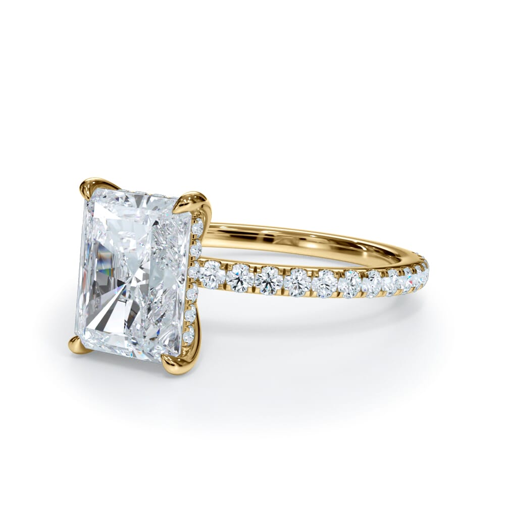 Annelise Pavé Hidden Halo Lab Engagement Ring Setting