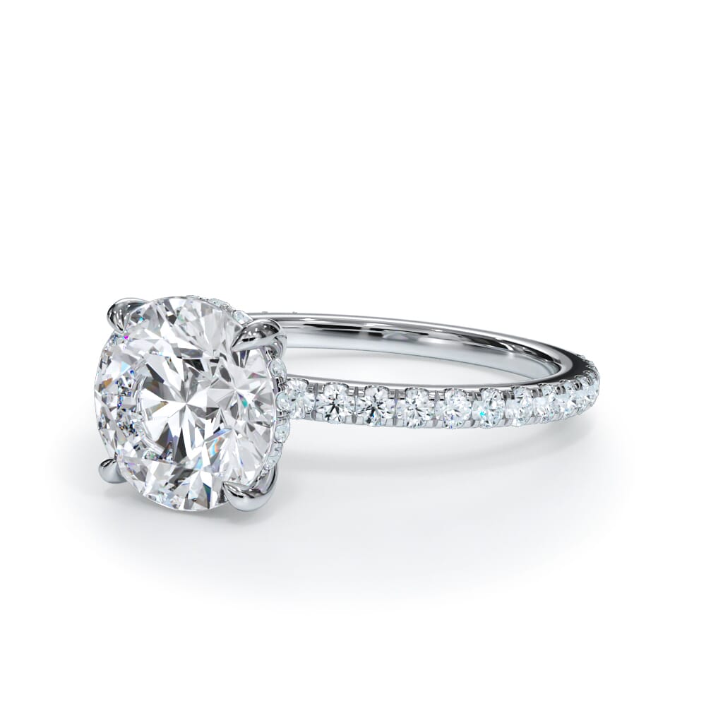Annelise Pavé Hidden Halo Lab Engagement Ring Setting