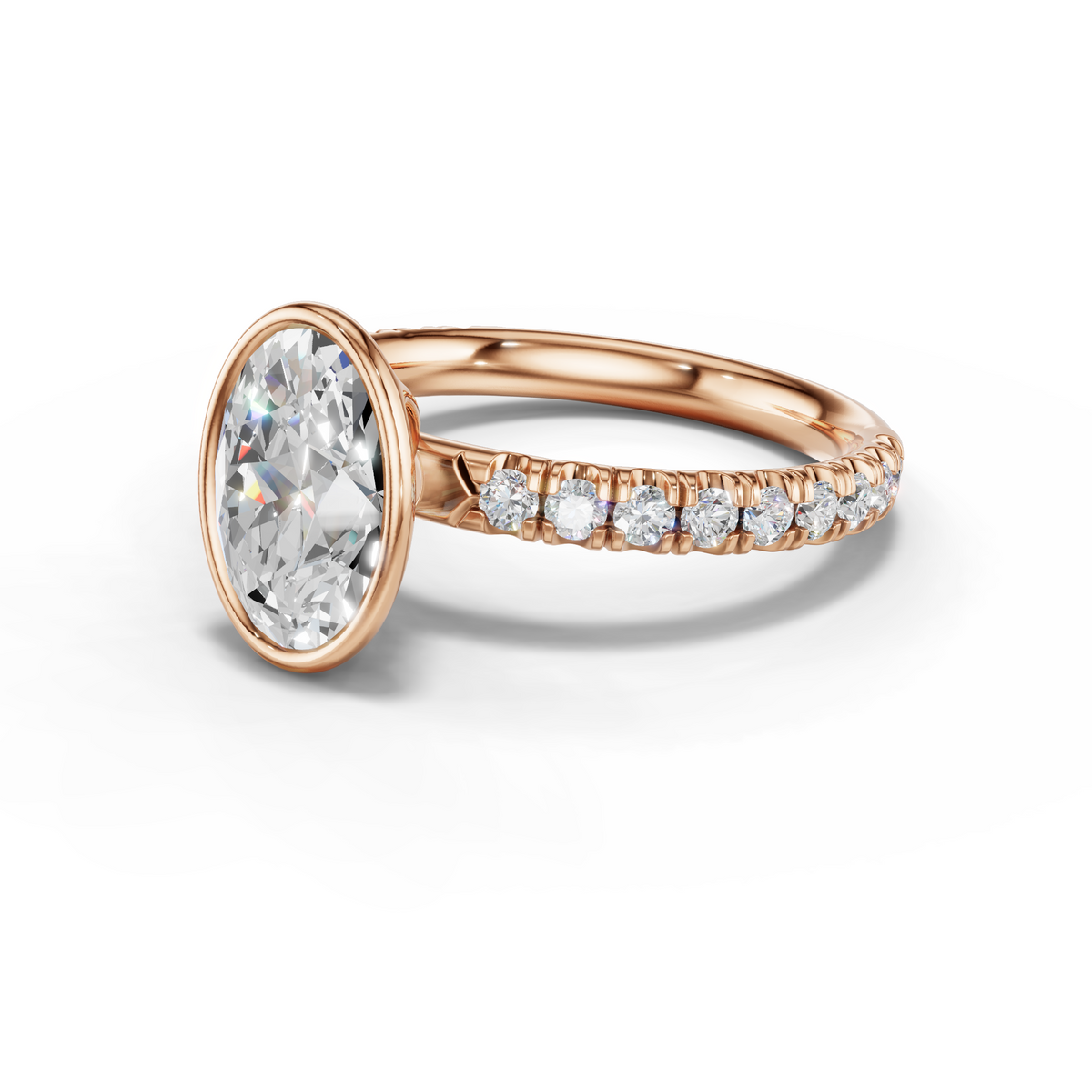 Marielle Lab Pavé Bezel Engagement Ring Setting (0.45 ct. tw.)