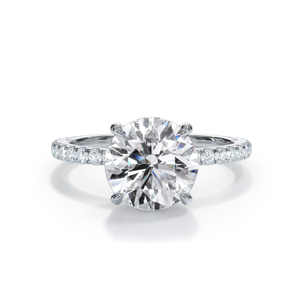 Annelise Pavé Hidden Halo Lab Engagement Ring Setting