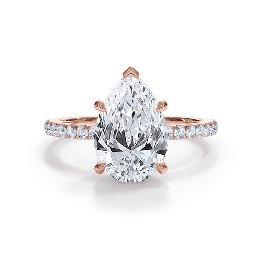 Annelise Pavé Hidden Halo Lab Engagement Ring Setting