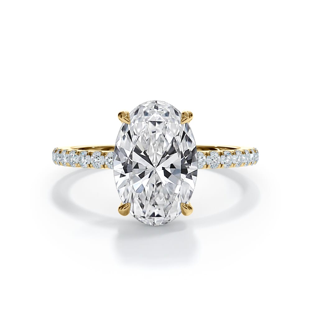Annelise Pavé Hidden Halo Lab Engagement Ring Setting
