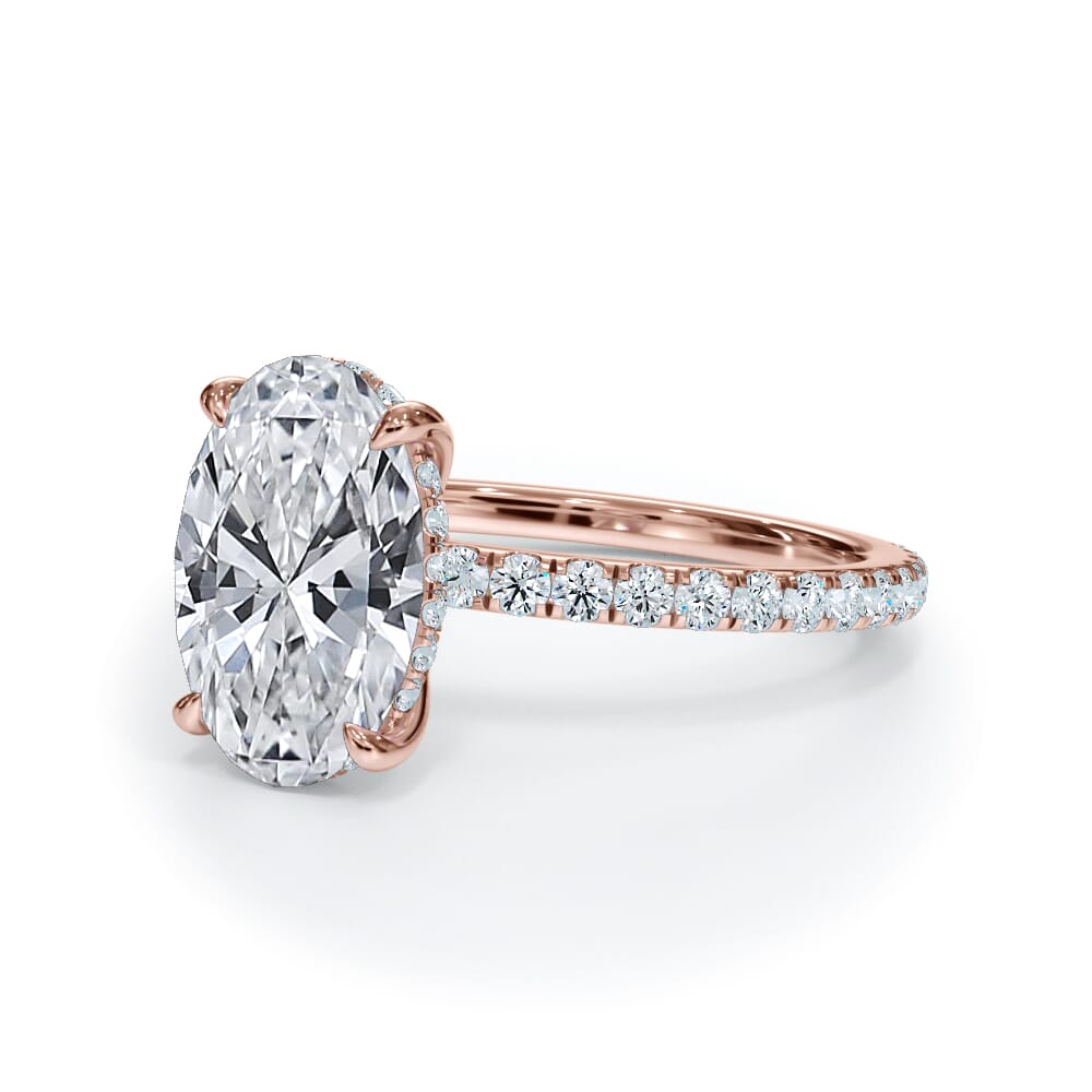 Annelise Pavé Hidden Halo Lab Engagement Ring Setting