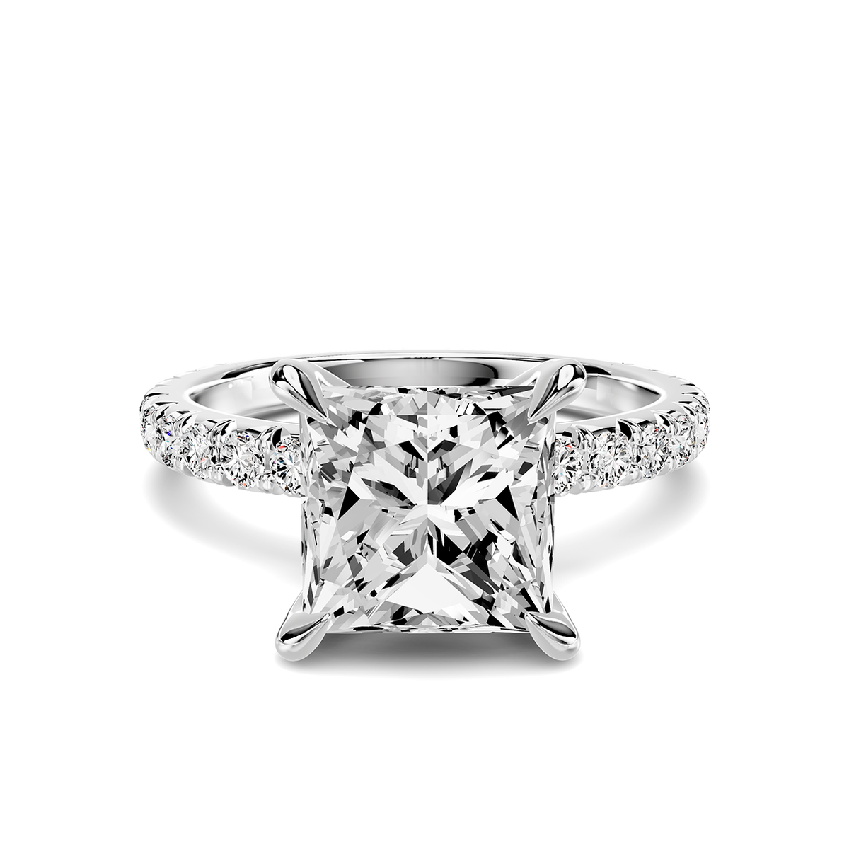 Isabelle French Pavé Lab Engagement Ring Setting (1/2 ct. tw.)