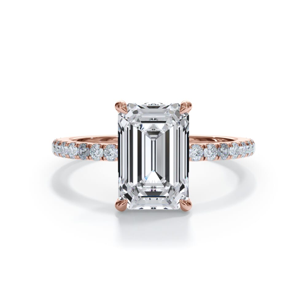 Annelise Pavé Hidden Halo Lab Engagement Ring Setting