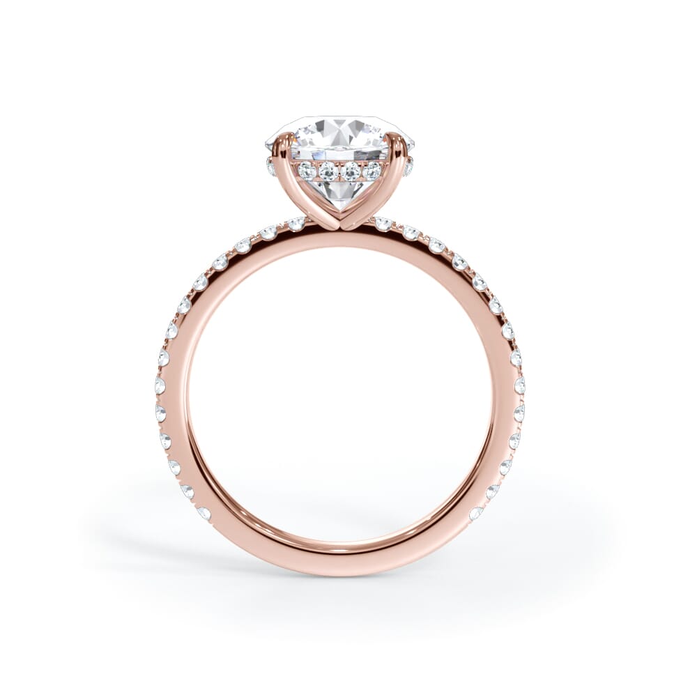 Annelise Pavé Hidden Halo Lab Engagement Ring Setting