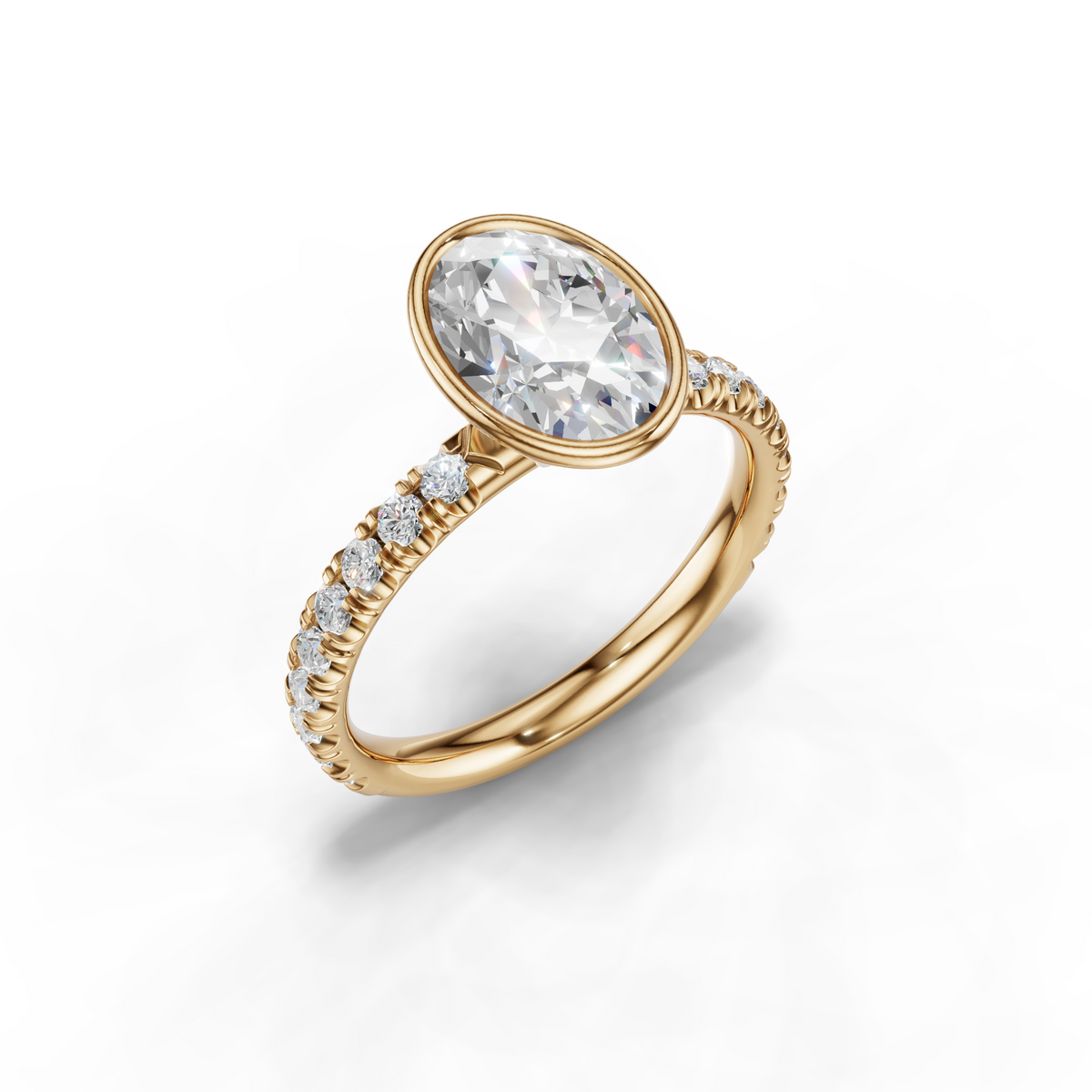 Marielle Lab Pavé Bezel Engagement Ring Setting (0.45 ct. tw.)