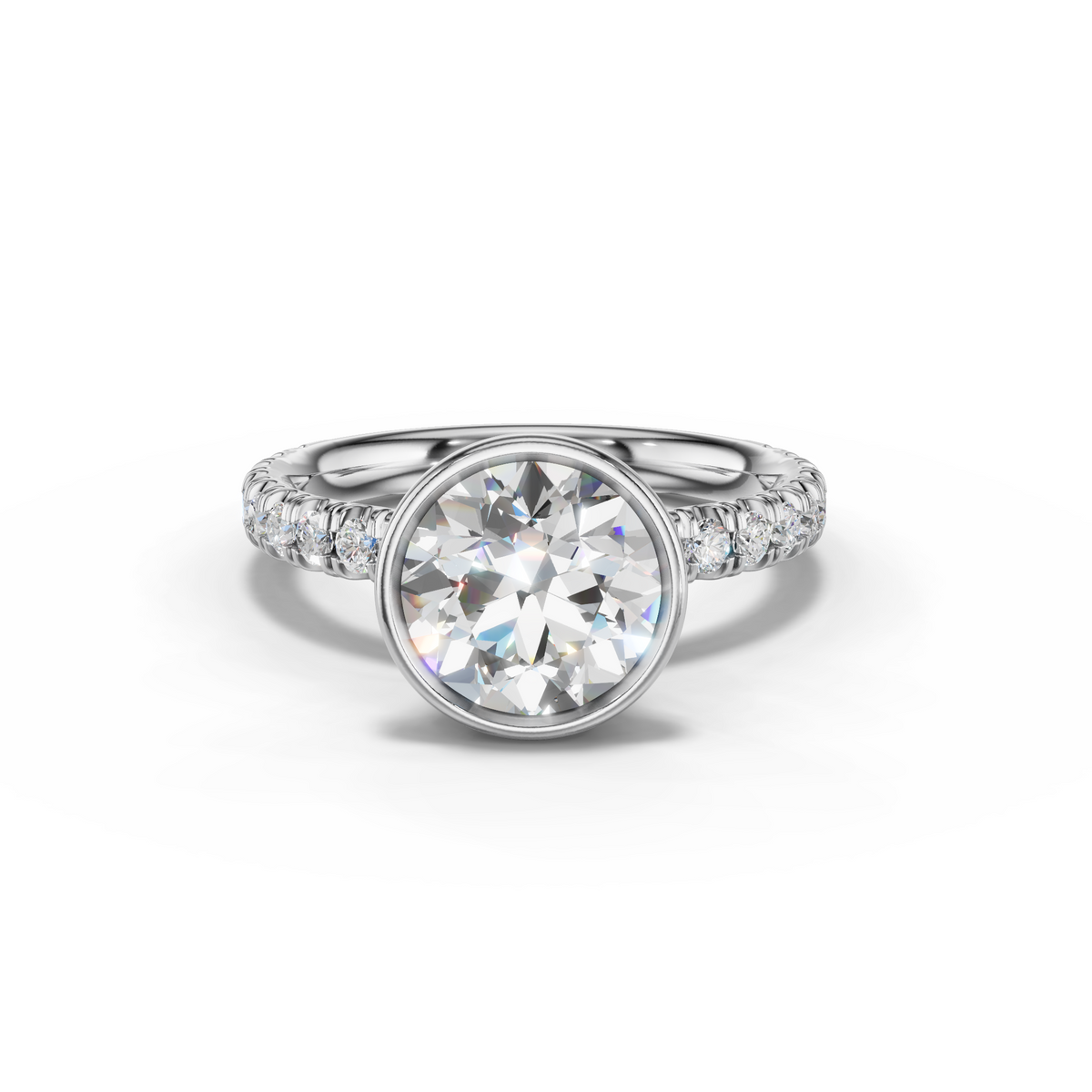 Marielle Lab Pavé Bezel Engagement Ring Setting (0.45 ct. tw.)