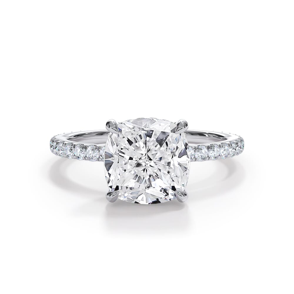 Annelise Pavé Hidden Halo Lab Engagement Ring Setting