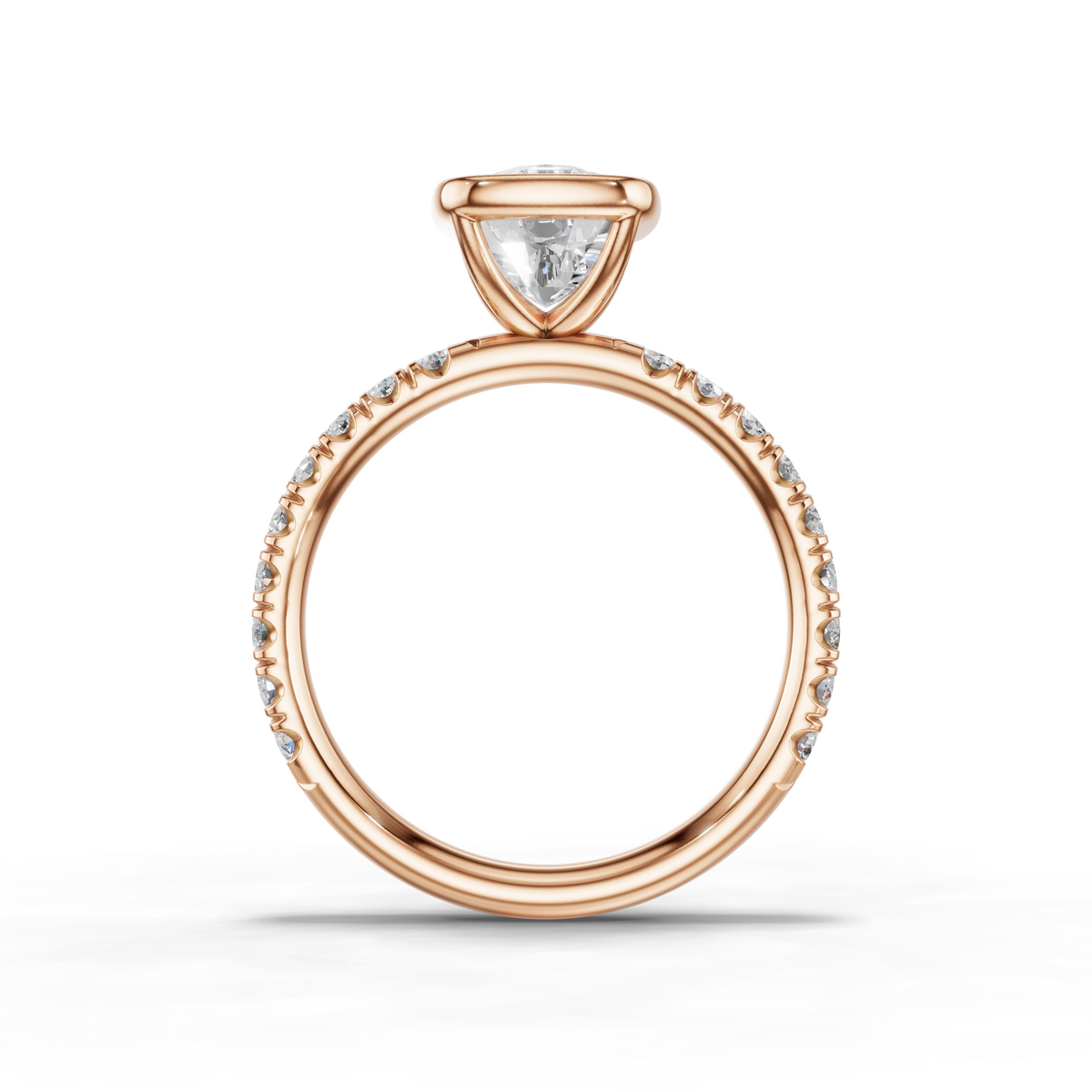 Marielle Lab Pavé Bezel Engagement Ring Setting (0.45 ct. tw.)
