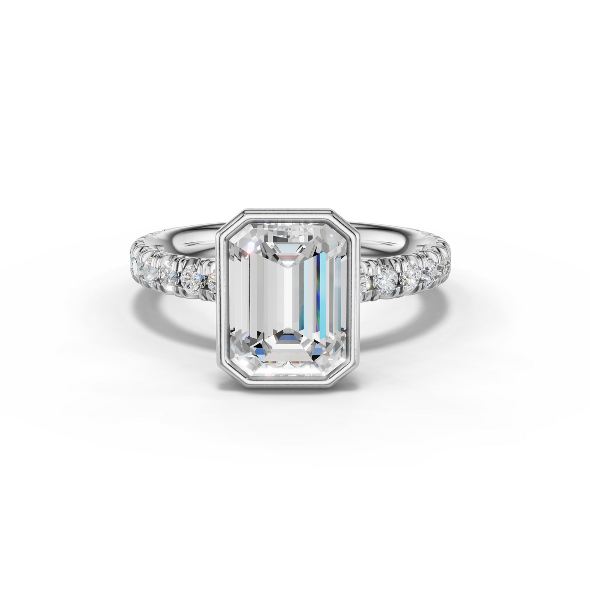 Marielle Lab Pavé Bezel Engagement Ring Setting (0.45 ct. tw.)