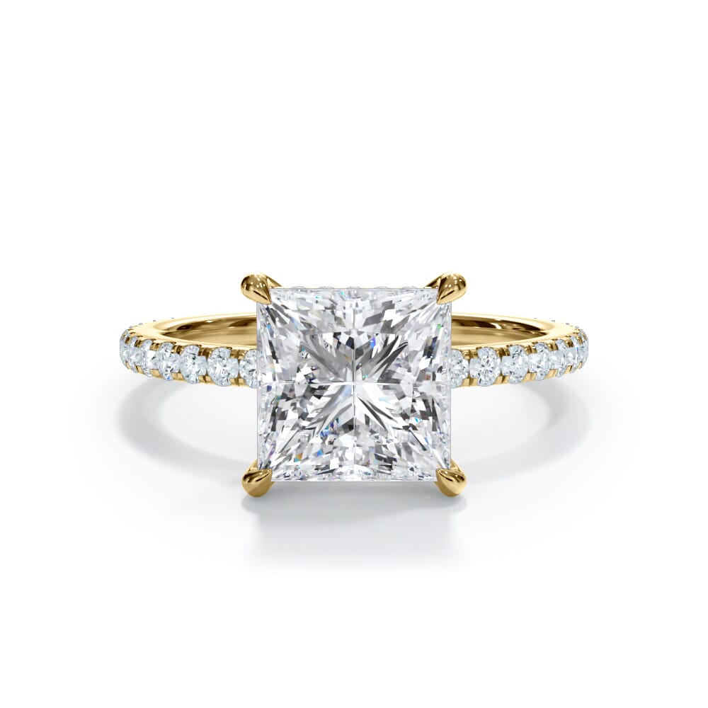 Annelise Pavé Hidden Halo Lab Engagement Ring Setting