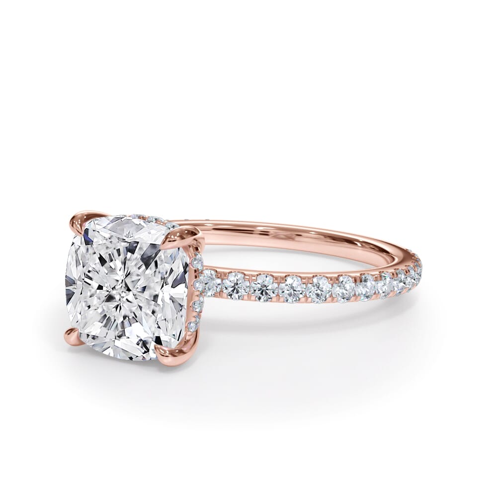 Annelise Pavé Hidden Halo Lab Engagement Ring Setting