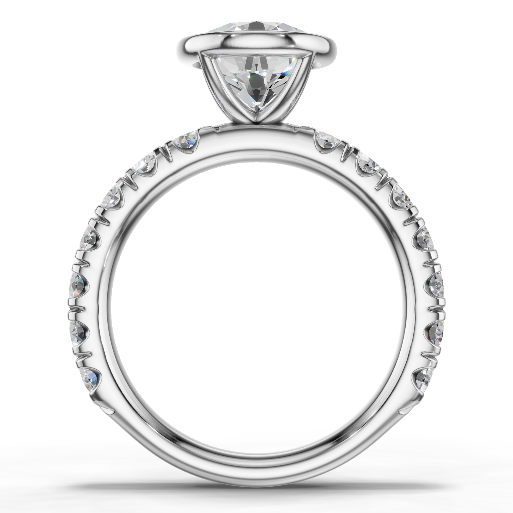 Florence Lab Pavé Bezel Engagement Ring Setting (1.00 ct. tw.)