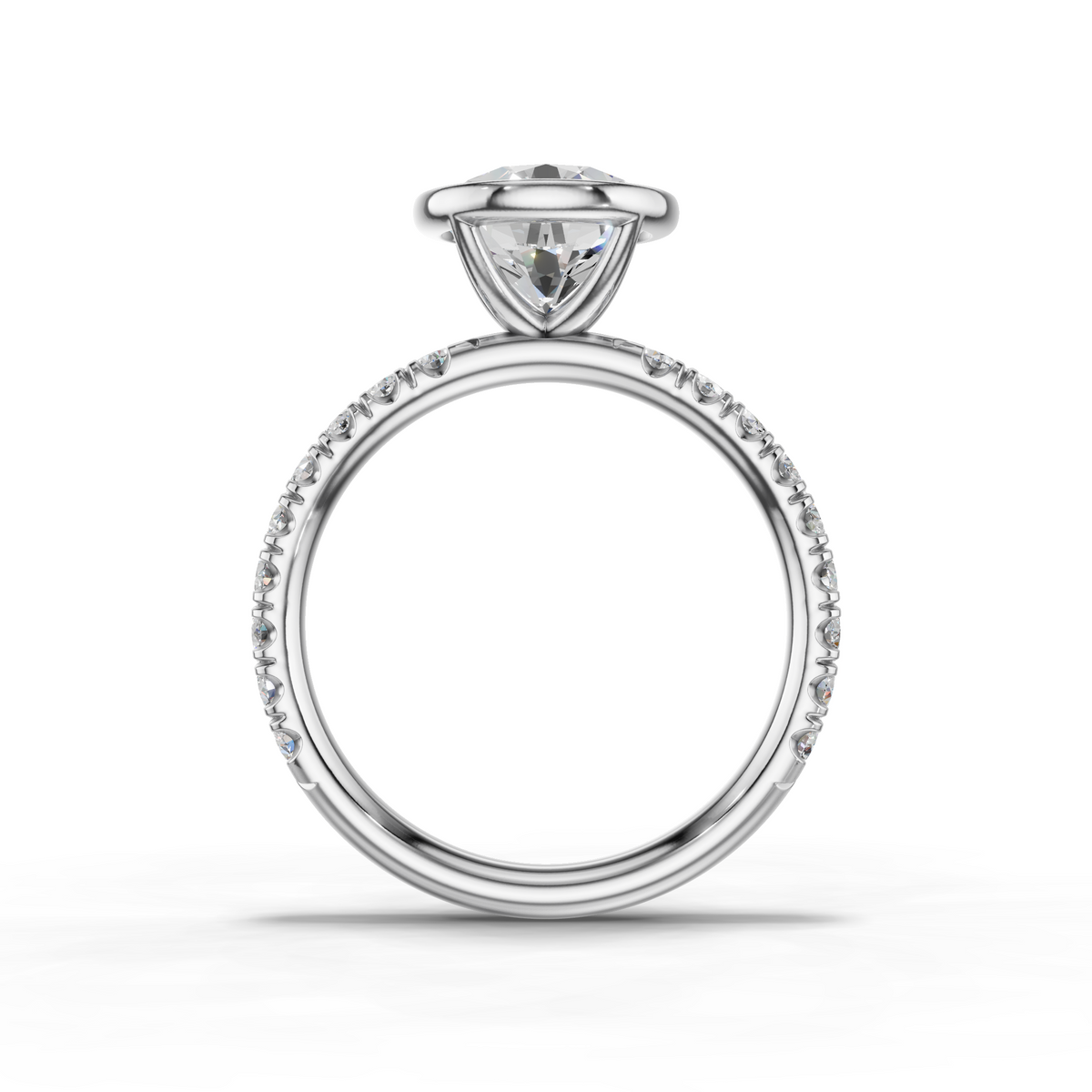 Marielle Lab Pavé Bezel Engagement Ring Setting (0.45 ct. tw.)