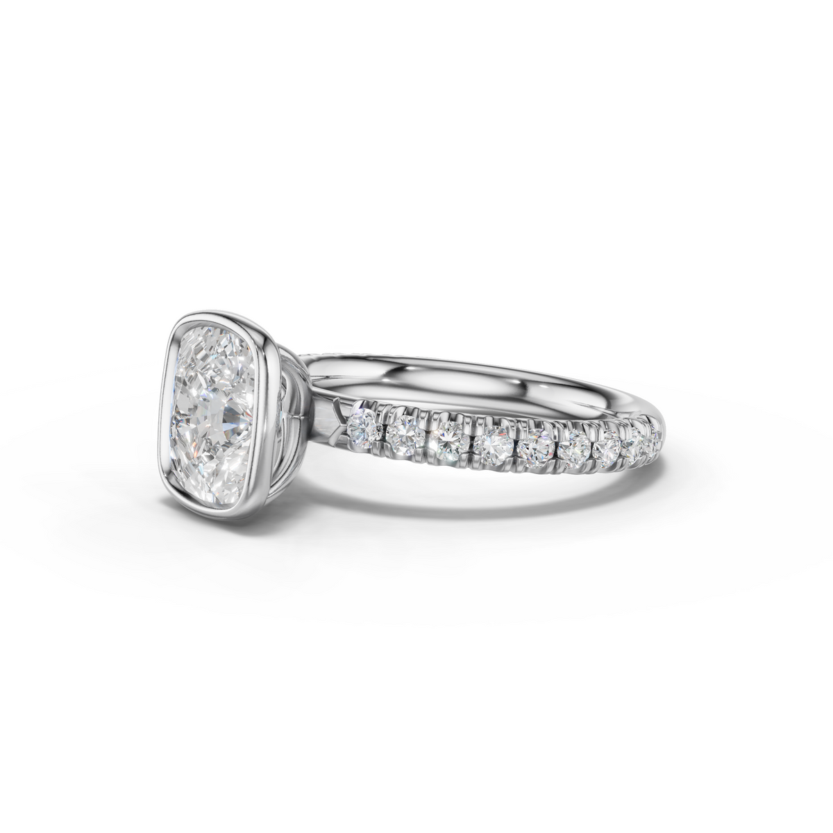 Marielle Lab Pavé Bezel Engagement Ring Setting (0.45 ct. tw.)