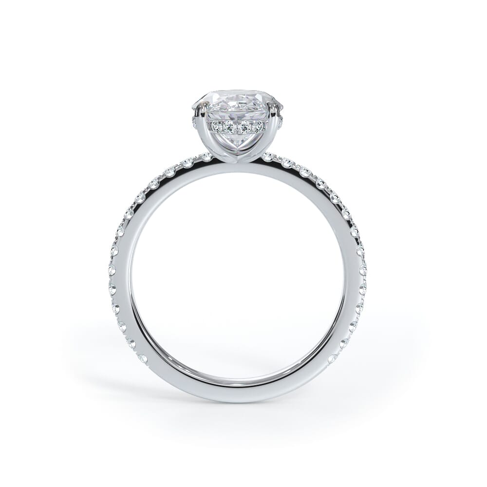 Annelise Pavé Hidden Halo Lab Engagement Ring Setting