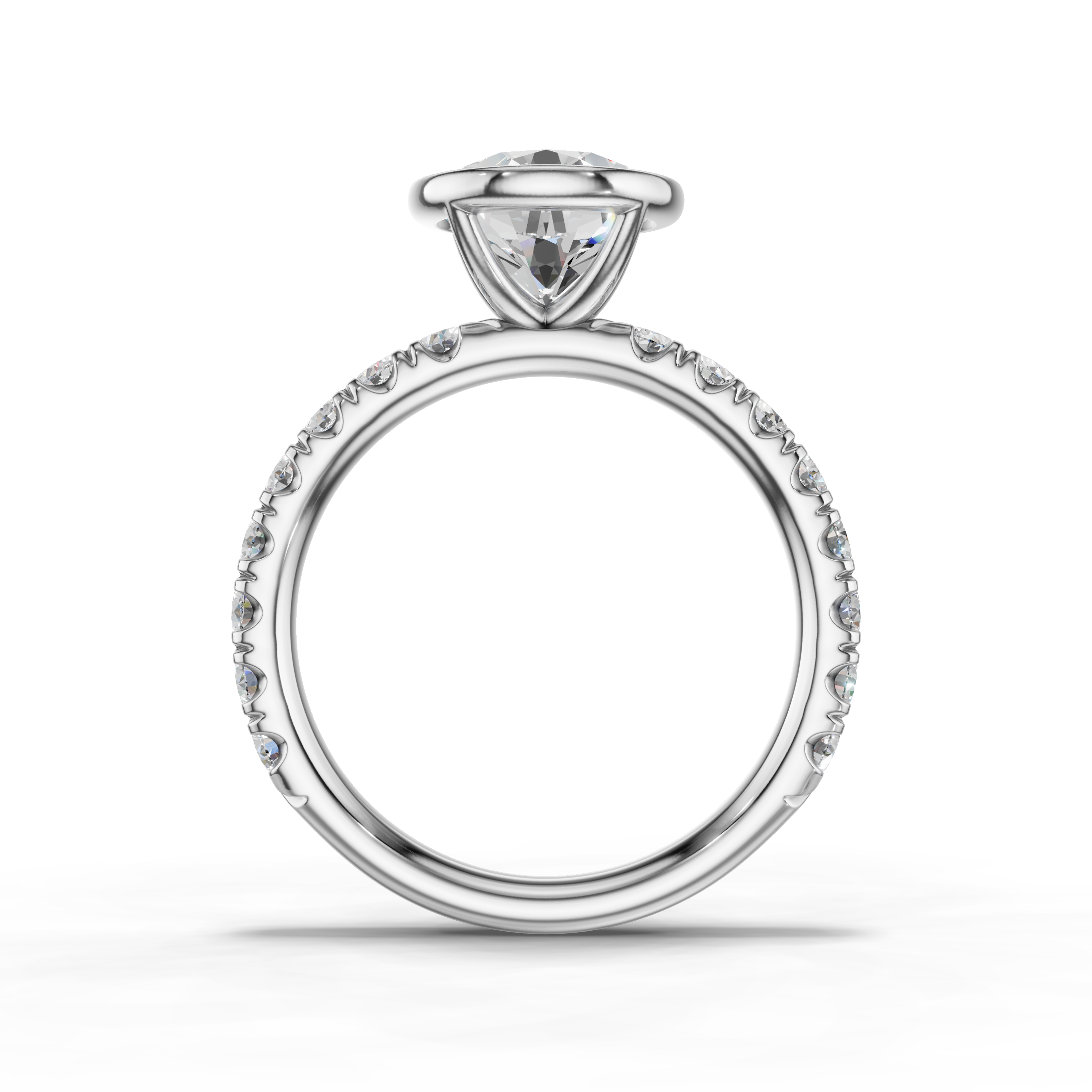 Brielle Lab Pavé Bezel Engagement Ring Setting (0.75 ct. tw.)