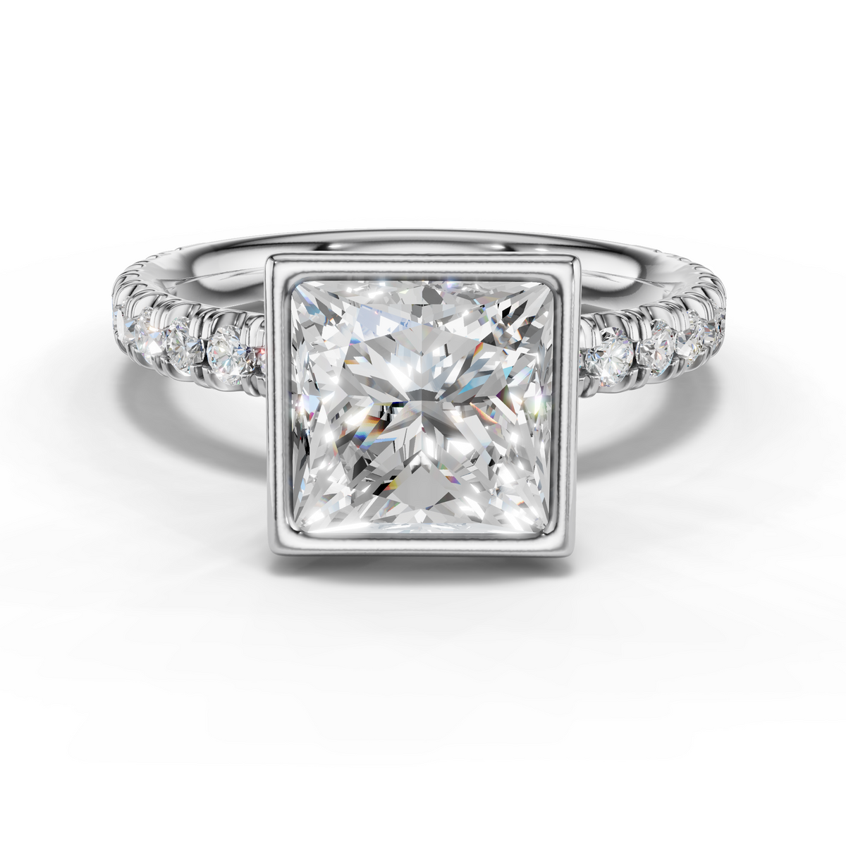 Marielle Lab Pavé Bezel Engagement Ring Setting (0.45 ct. tw.)