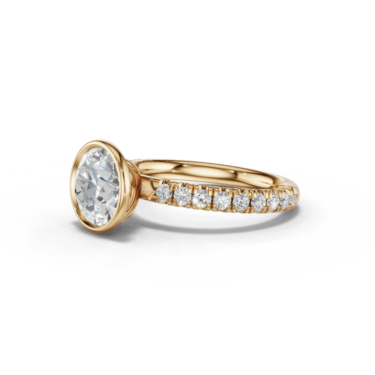 Marielle Lab Pavé Bezel Engagement Ring Setting (0.45 ct. tw.)