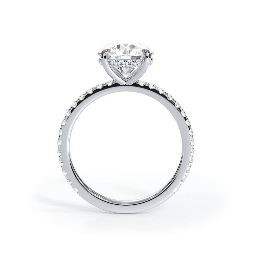 Annelise Pavé Hidden Halo Lab Engagement Ring Setting
