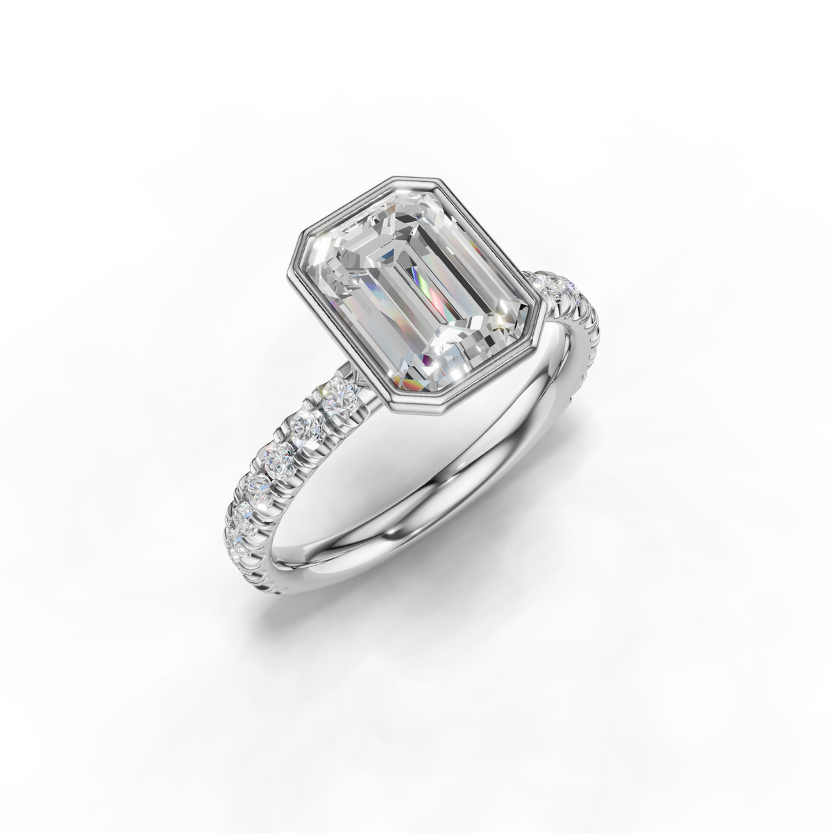 Marielle Lab Pavé Bezel Engagement Ring Setting (0.45 ct. tw.)