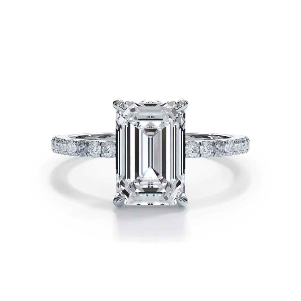 Annelise Pavé Hidden Halo Lab Engagement Ring Setting